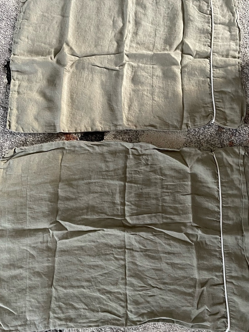 Quince European Linen Piped Pillowcase Set, Standard (Willowleaf/White) - Picture 3 of 4
